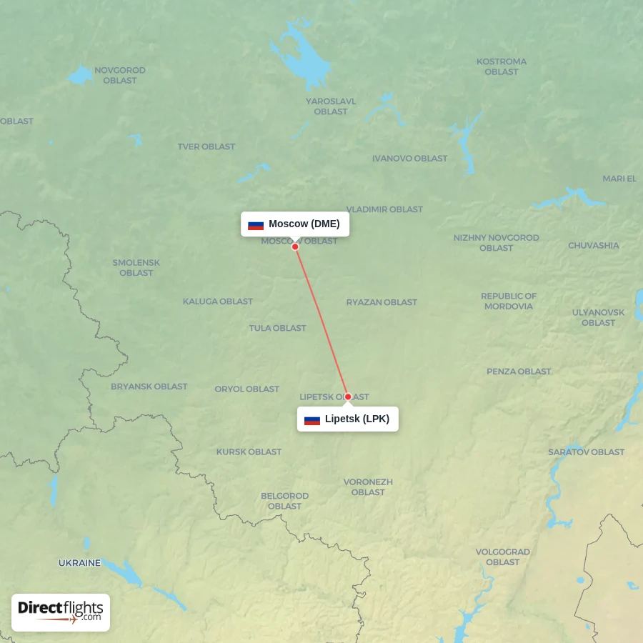 LPK - DME route map