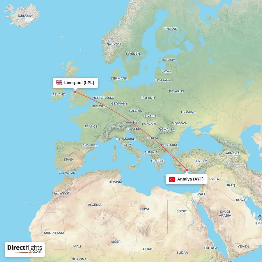 LPL - AYT route map