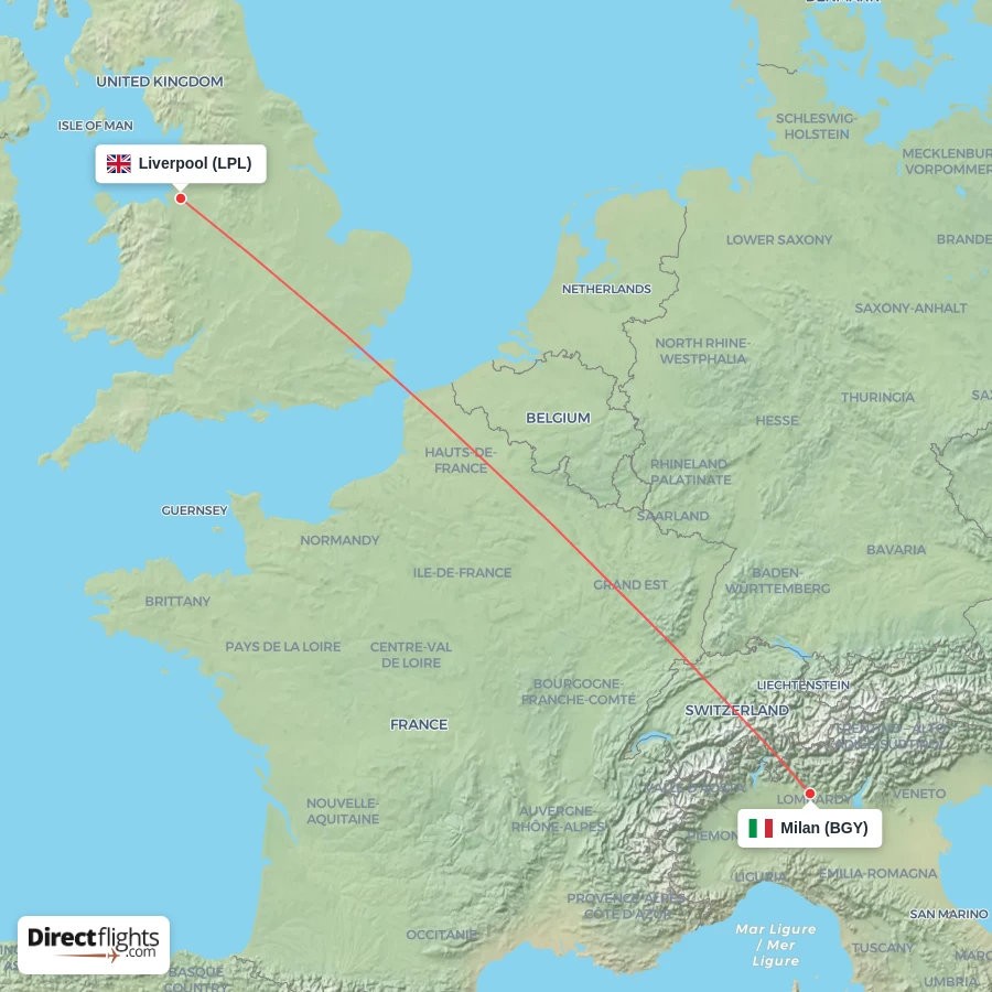LPL - BGY route map