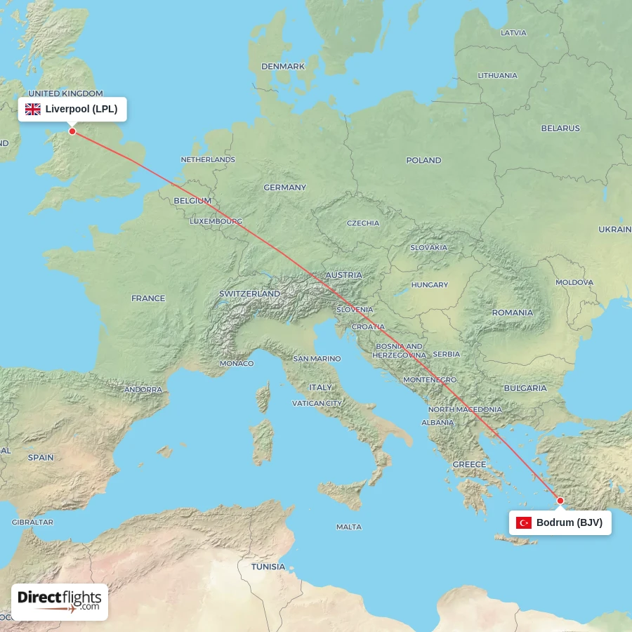 LPL - BJV route map