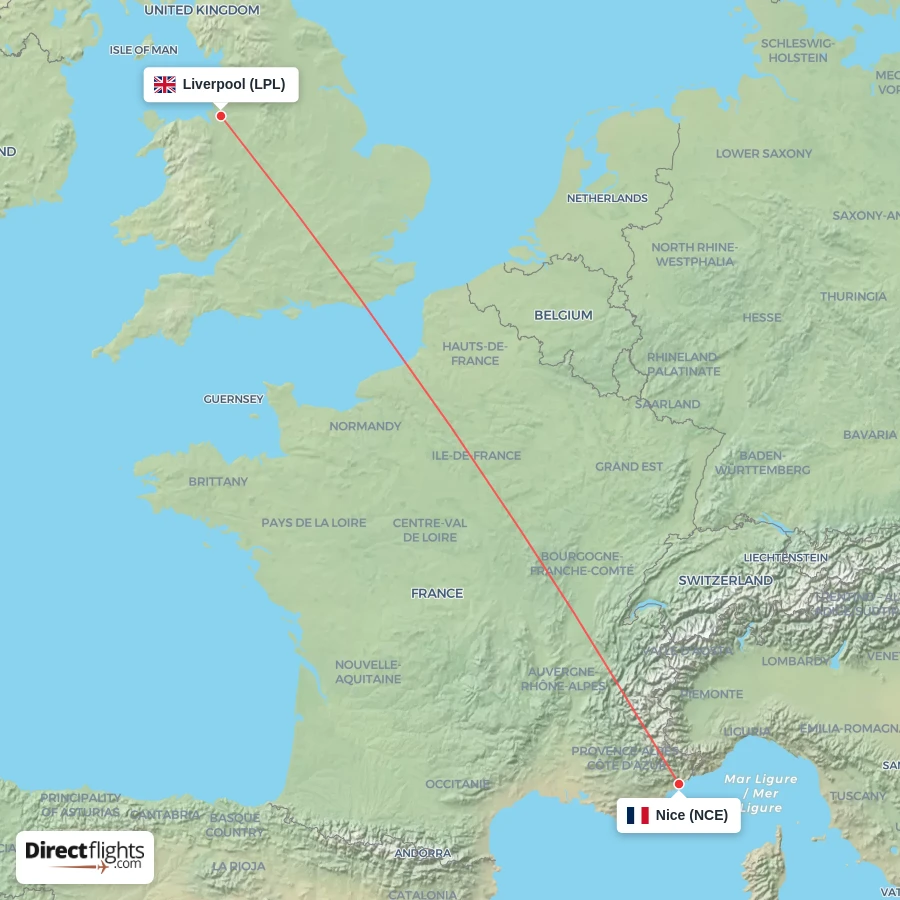 LPL - NCE route map