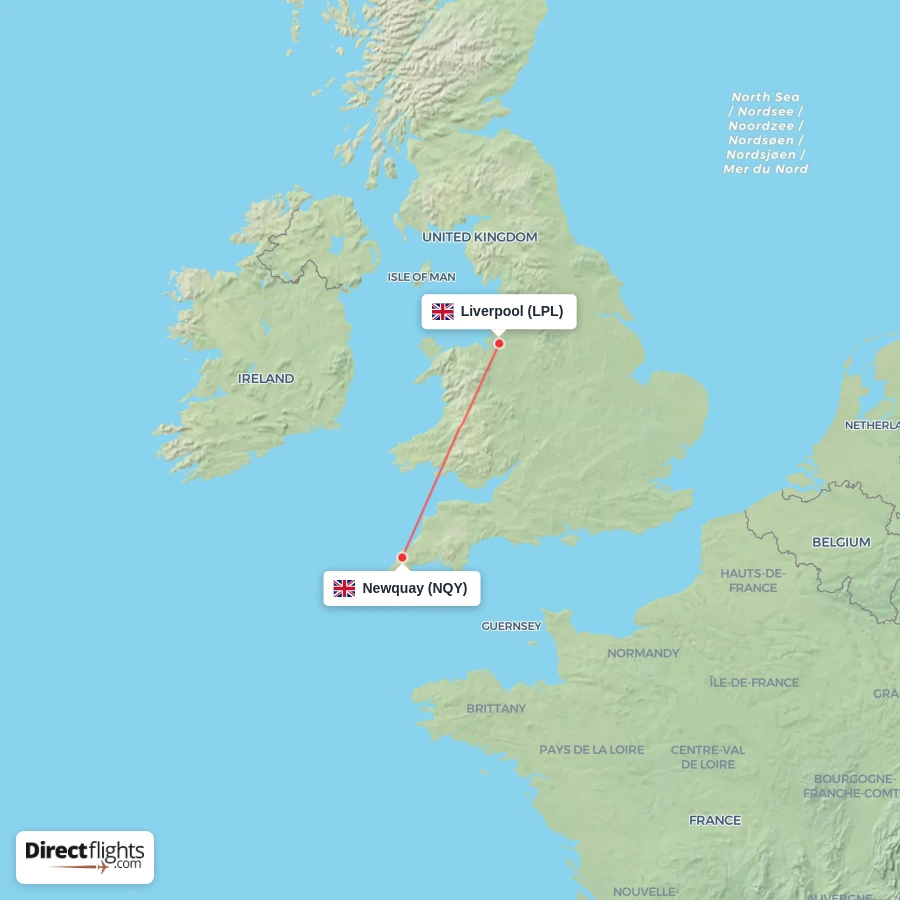 LPL - NQY route map