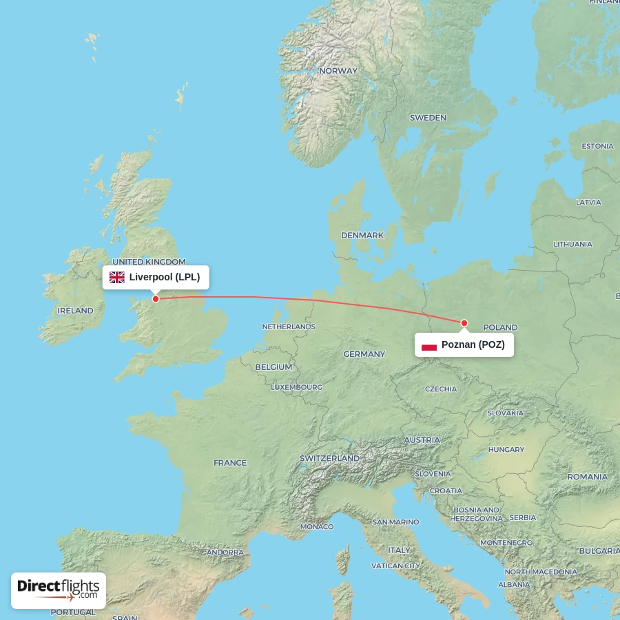 LPL - POZ route map