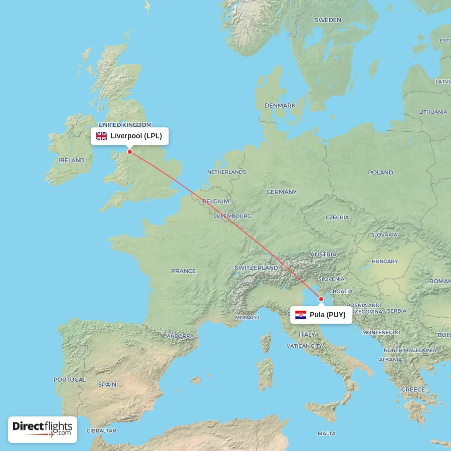 LPL - PUY route map