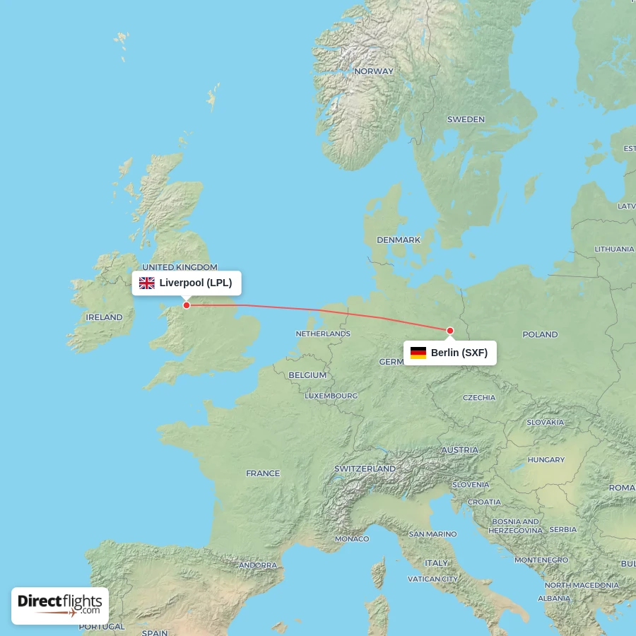 LPL - SXF route map