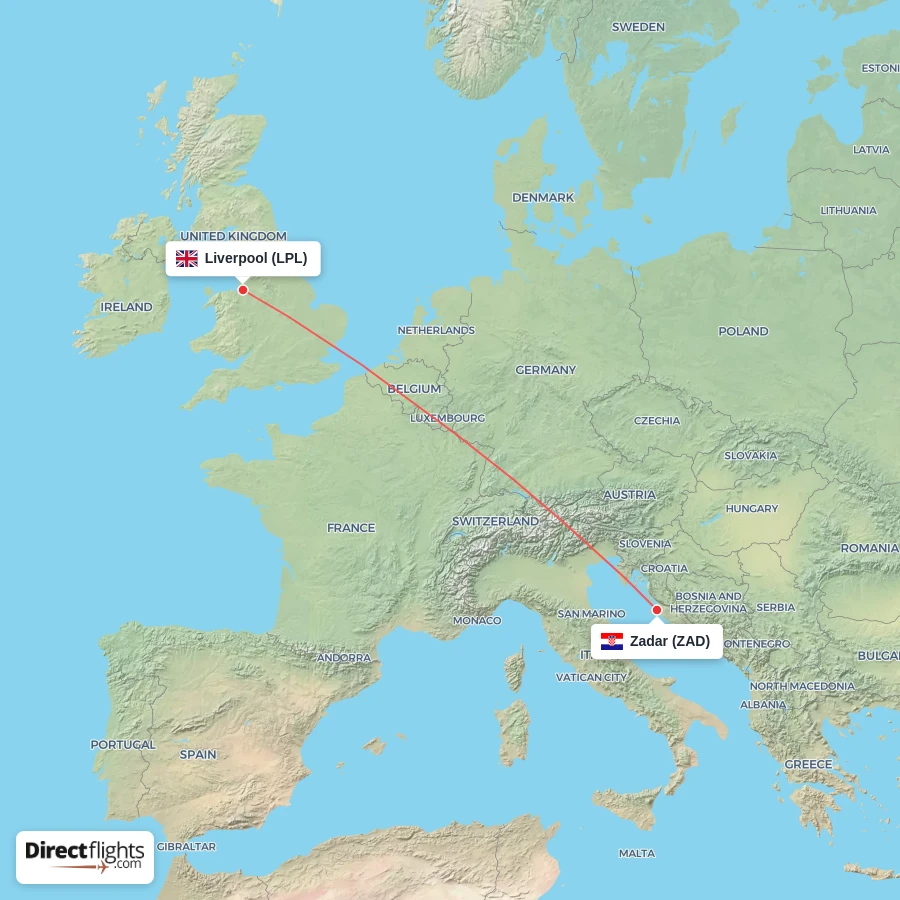 LPL - ZAD route map