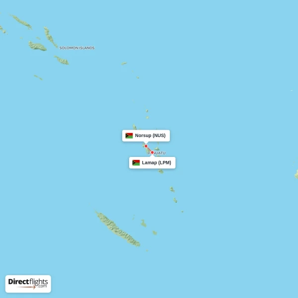 Lamap - Norsup direct flight map