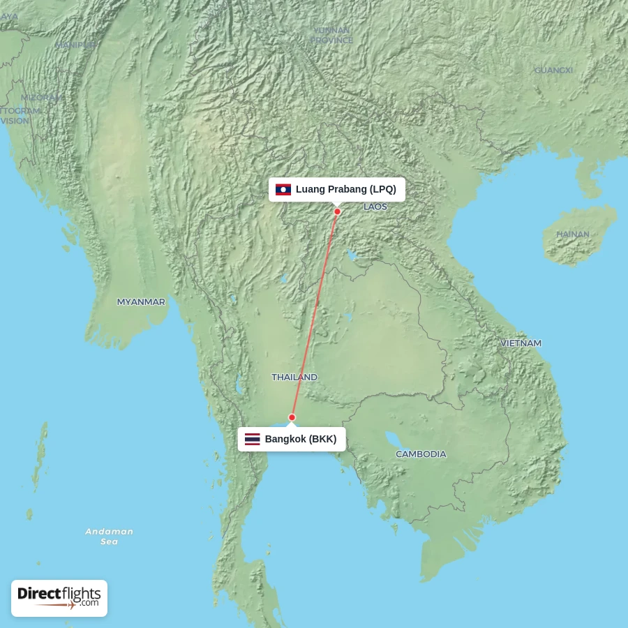 LPQ - BKK route map