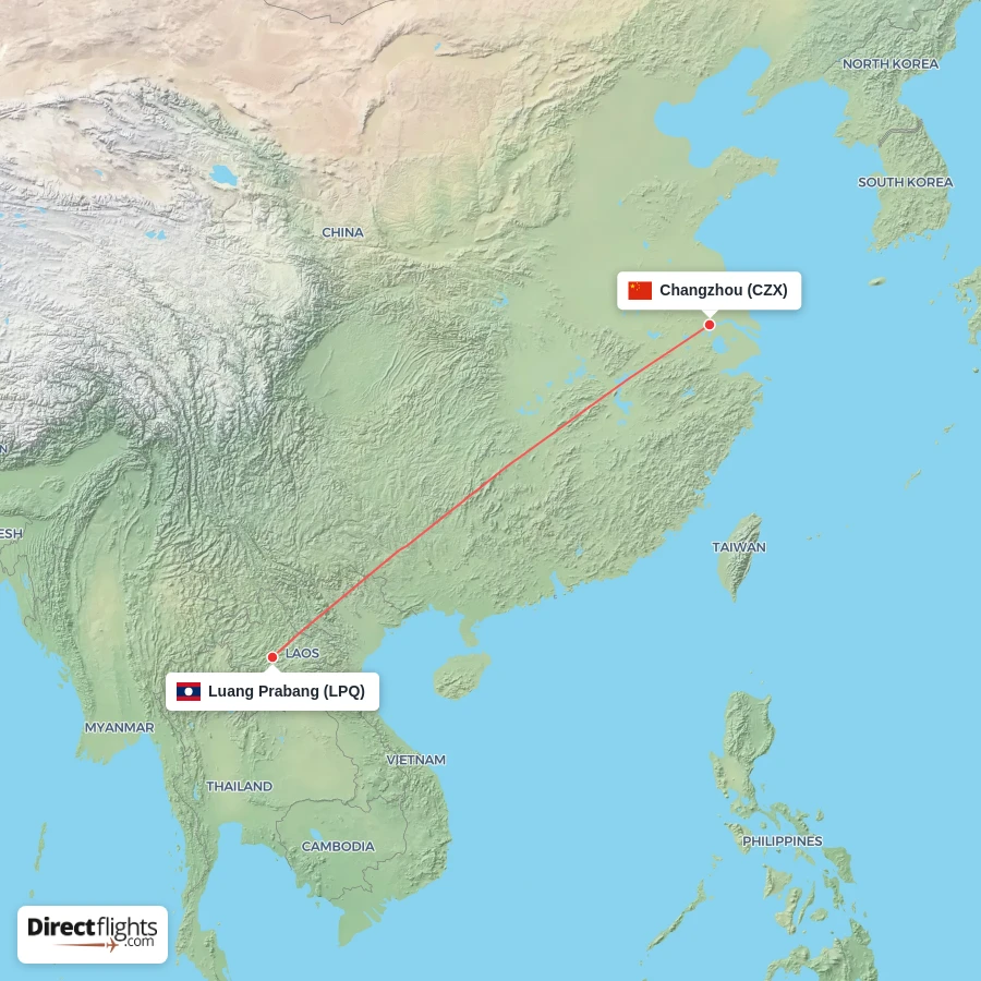 LPQ - CZX route map