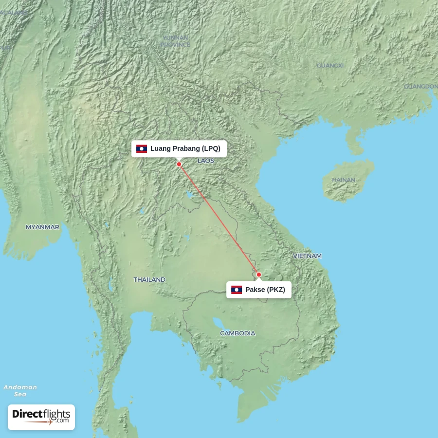 LPQ - PKZ route map