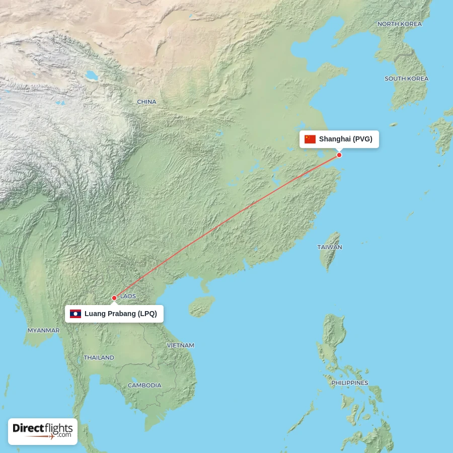 LPQ - PVG route map
