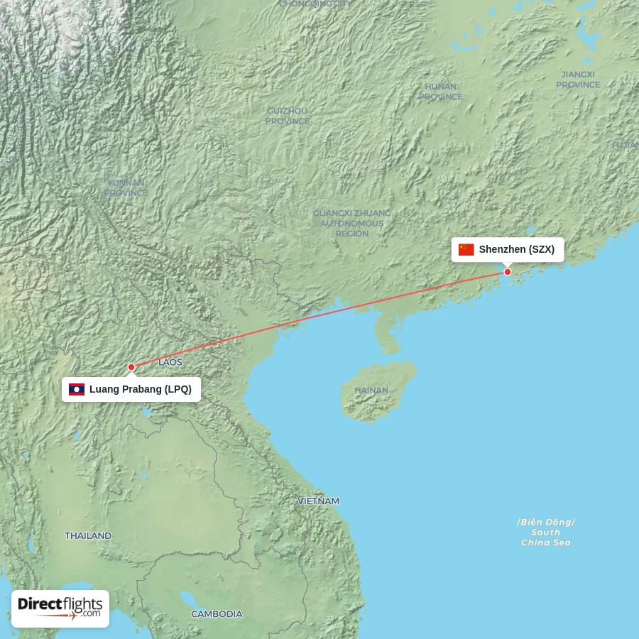 LPQ - SZX route map