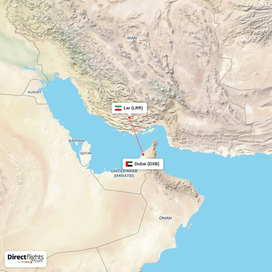 LRR - DXB route map