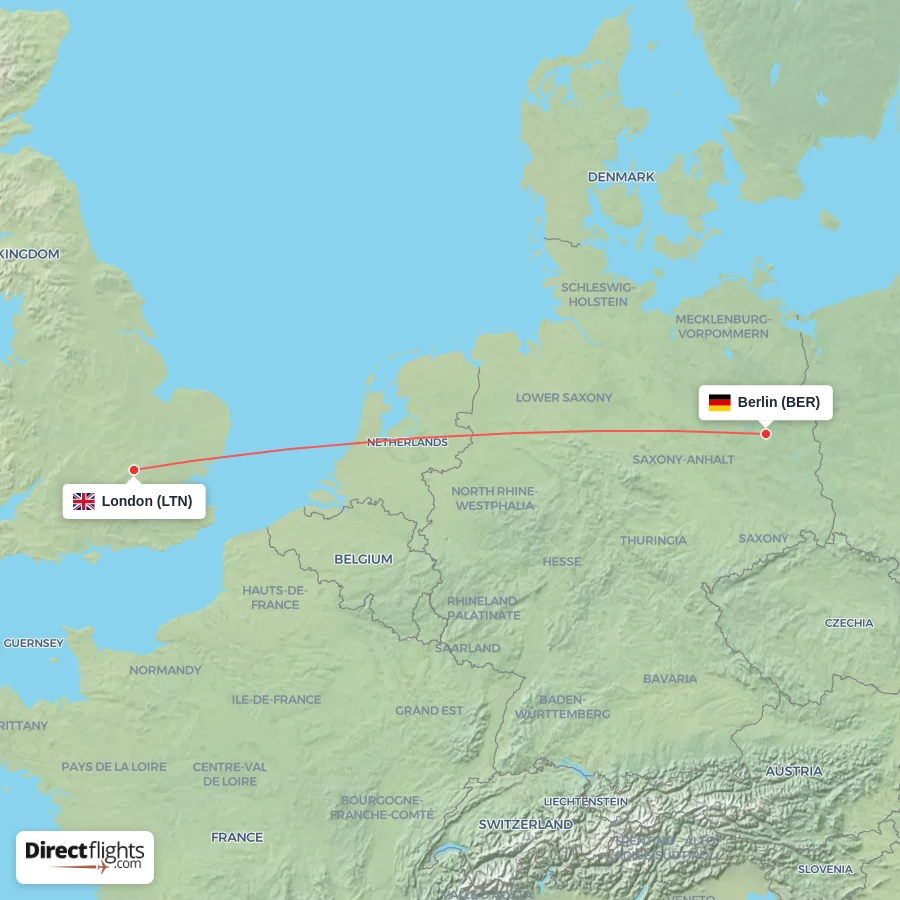 LTN - BER route map