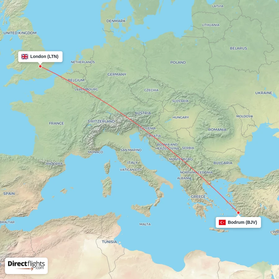 LTN - BJV route map