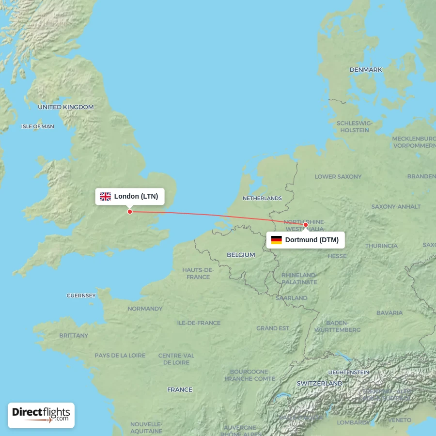 LTN - DTM route map