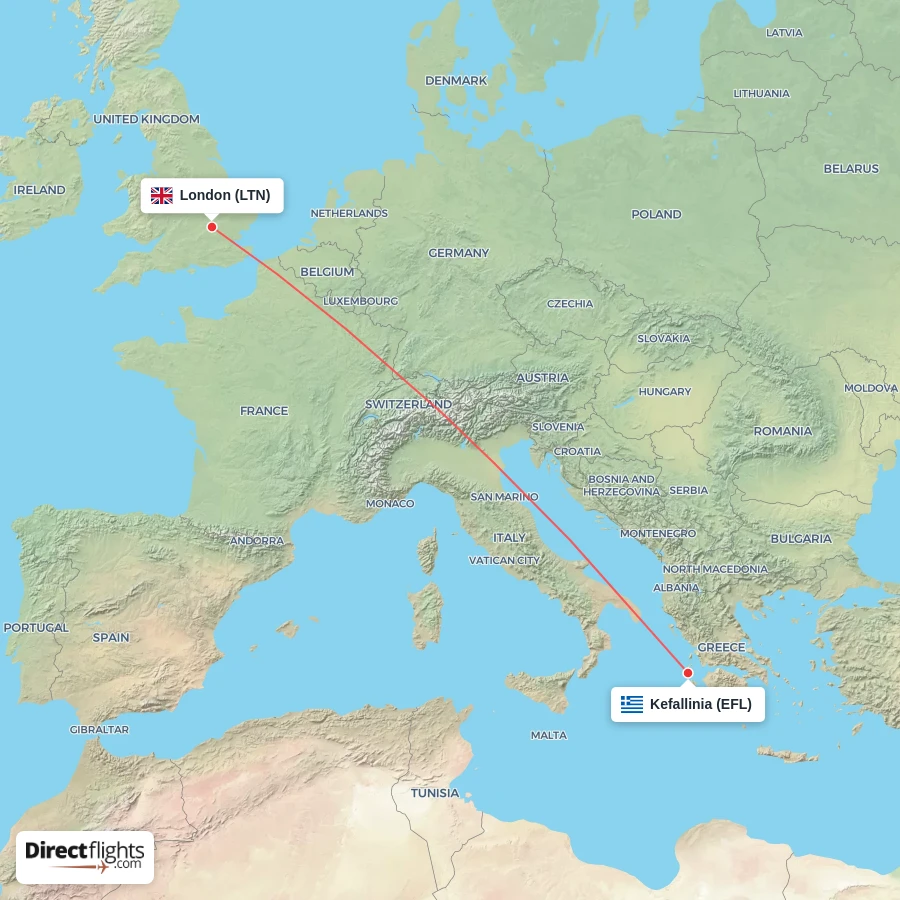 LTN - EFL route map