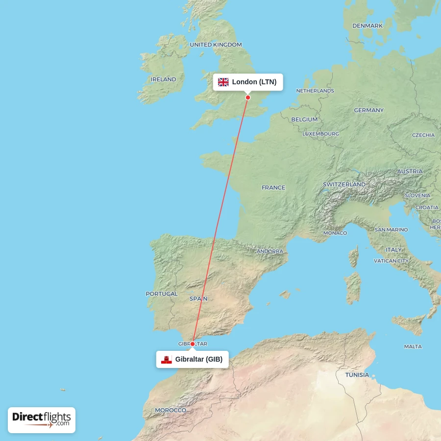 LTN - GIB route map