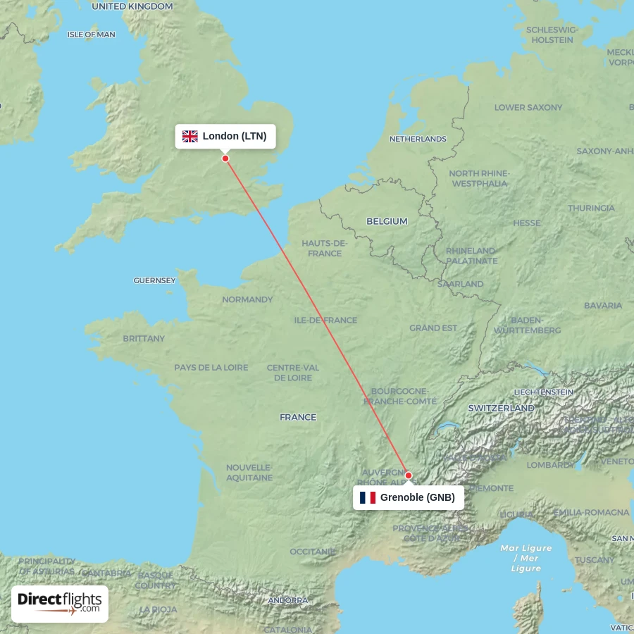 LTN - GNB route map