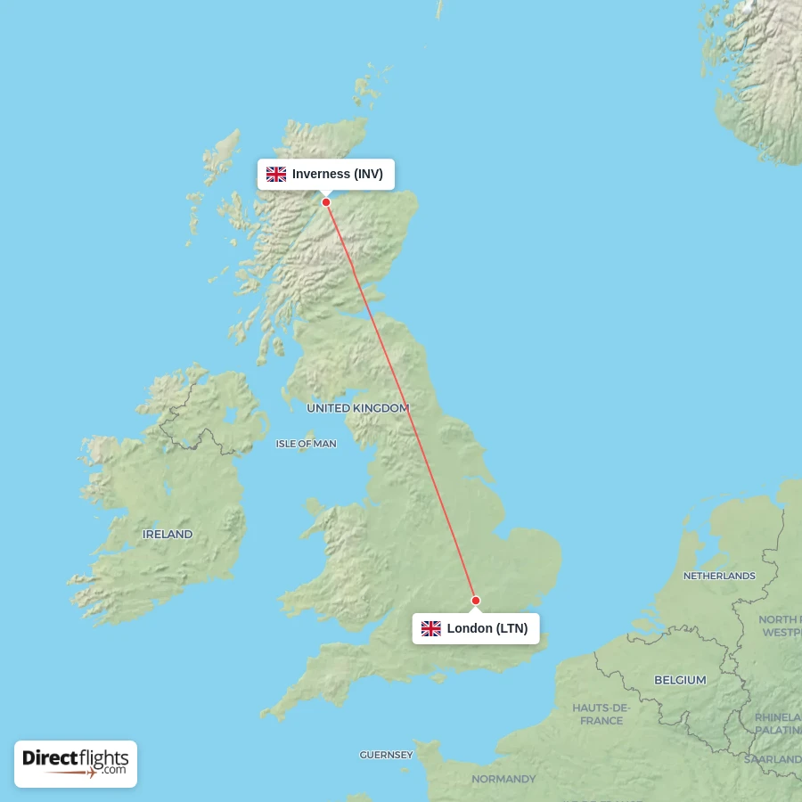 LTN - INV route map