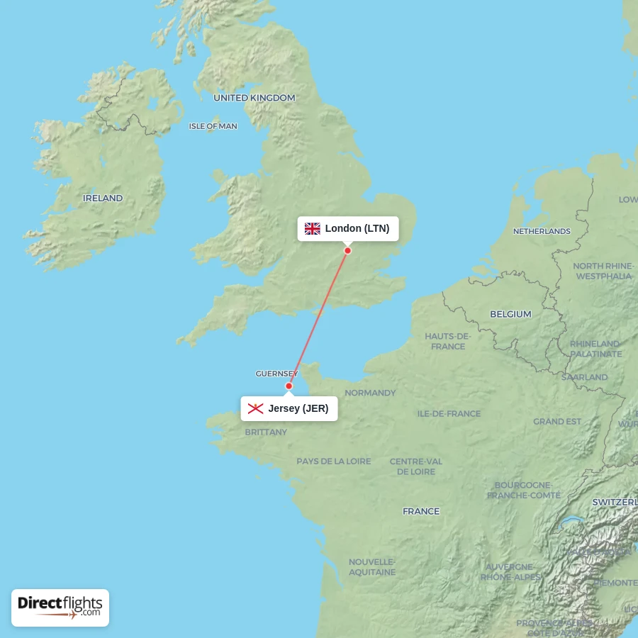 LTN - JER route map