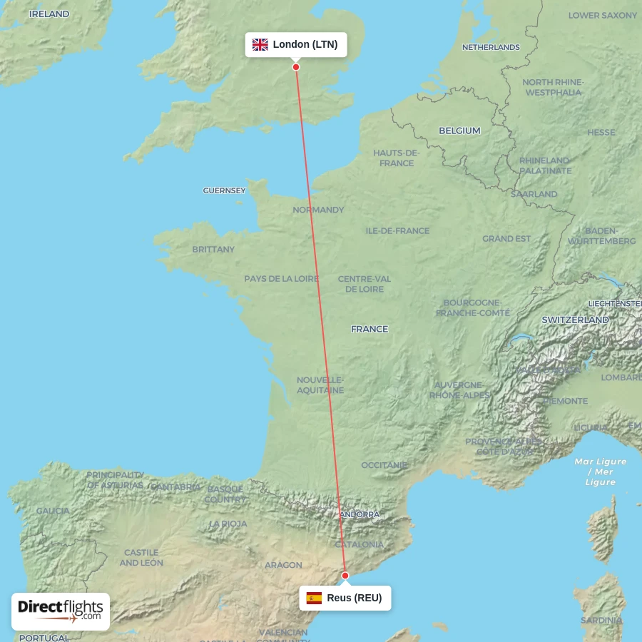 LTN - REU route map