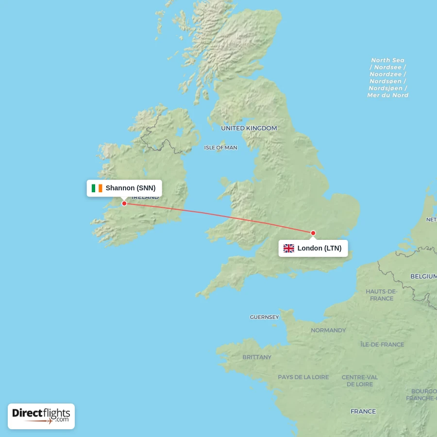 LTN - SNN route map