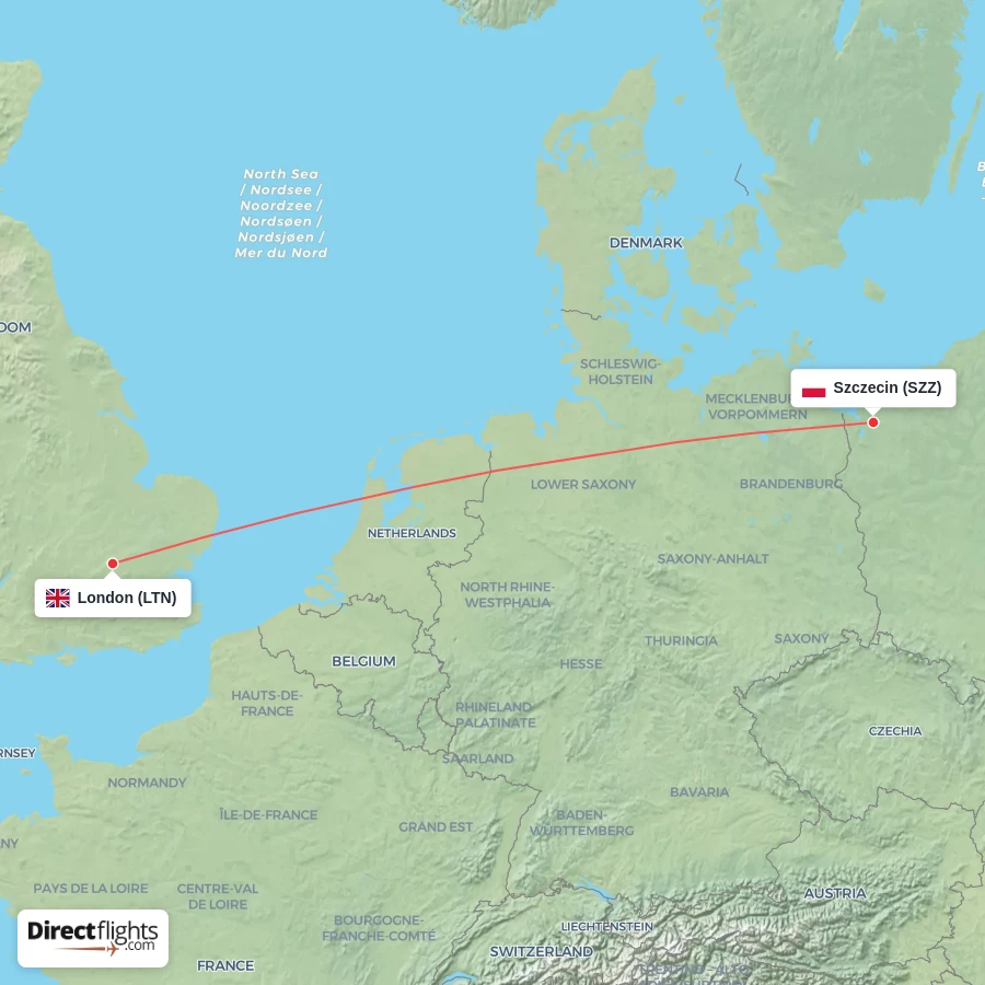 LTN - SZZ route map