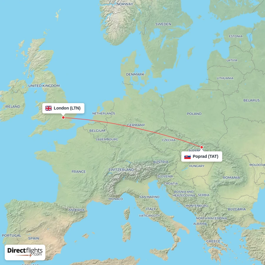 LTN - TAT route map