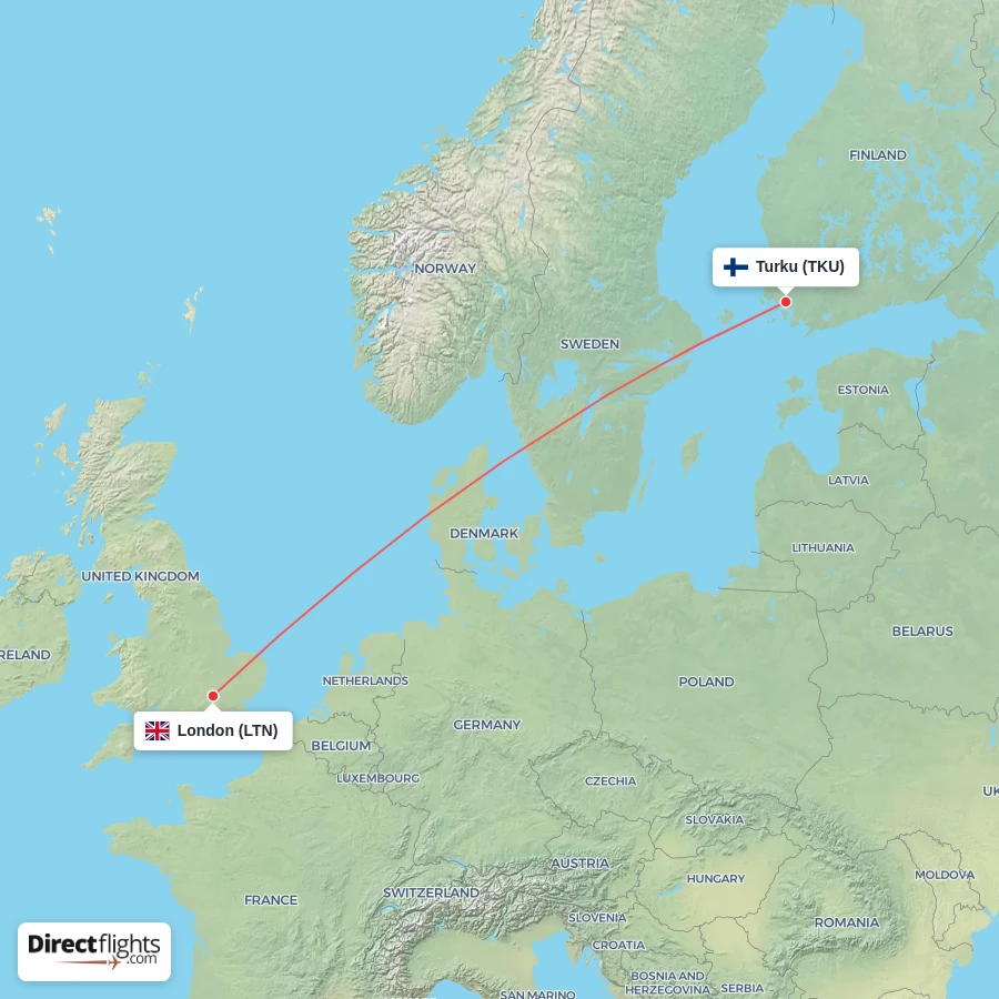 LTN - TKU route map