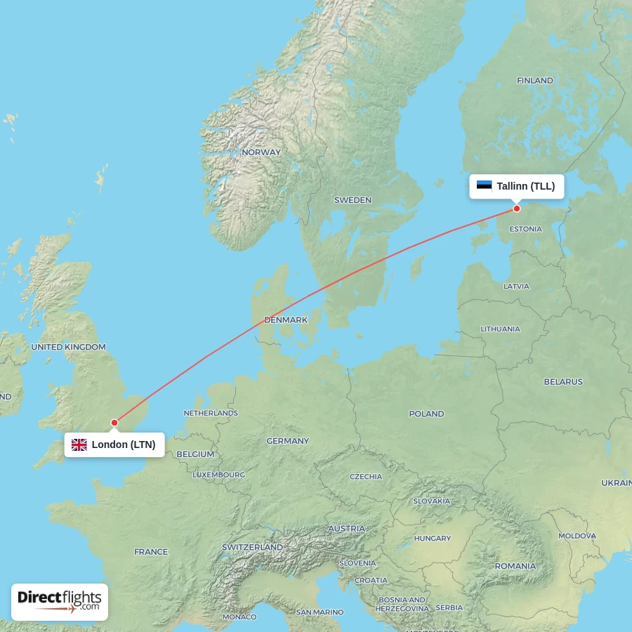 LTN - TLL route map
