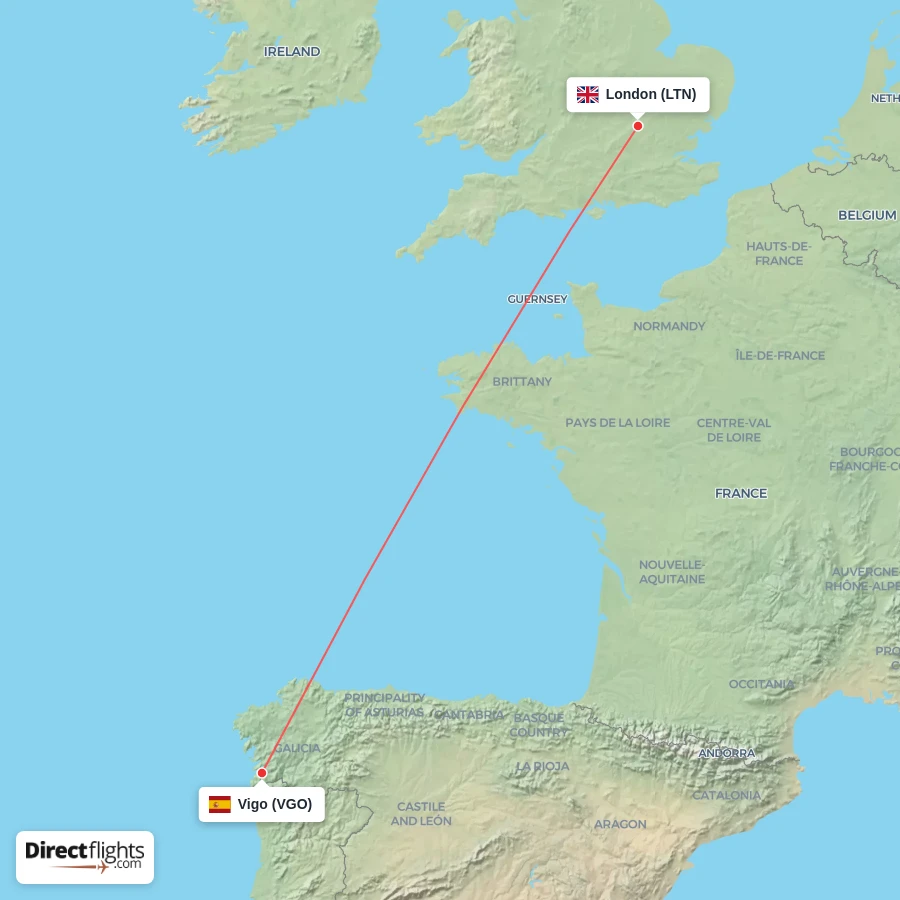 LTN - VGO route map
