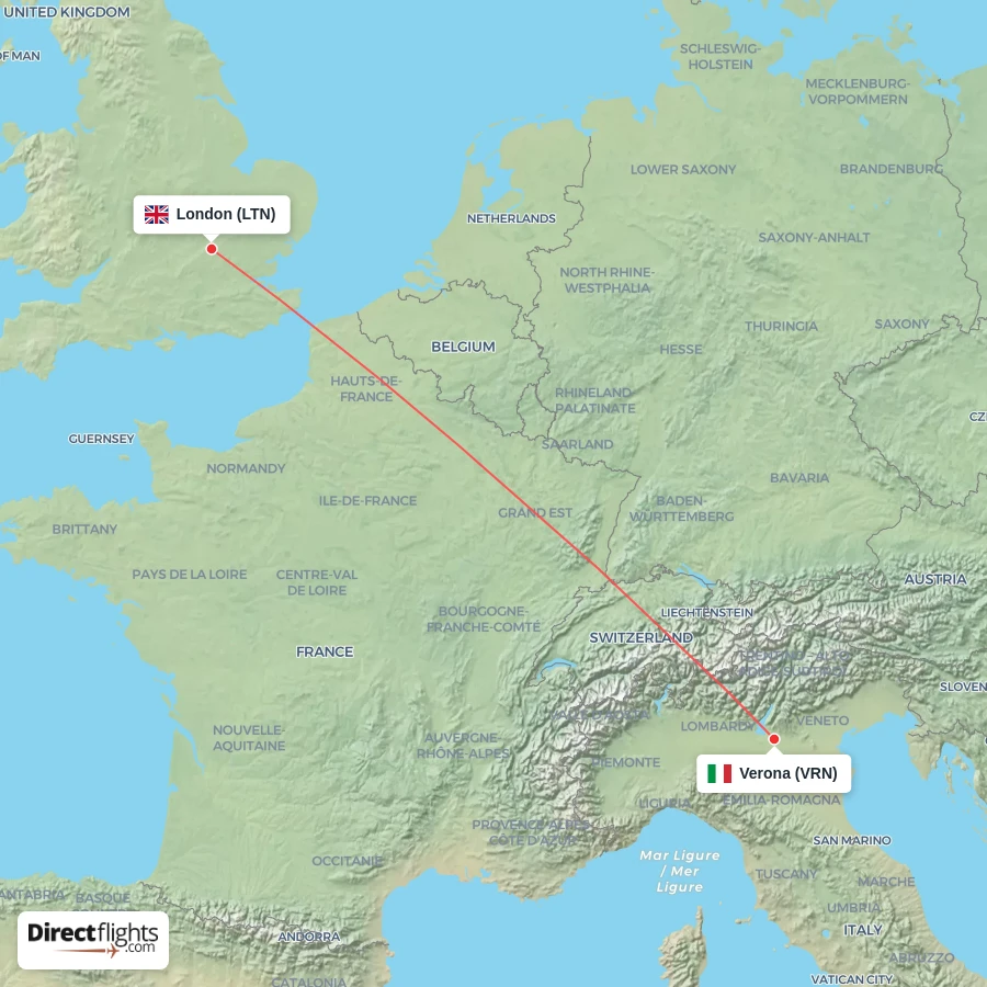 LTN - VRN route map