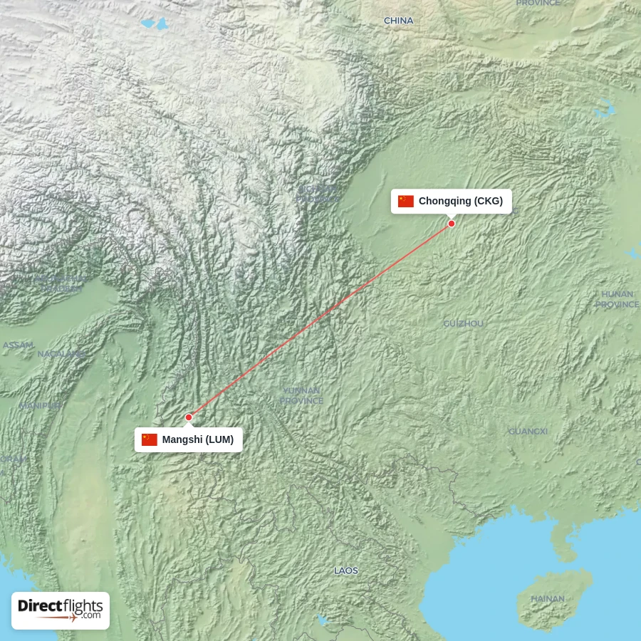 LUM - CKG route map