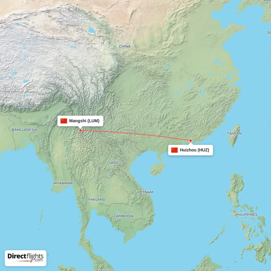 LUM - HUZ route map