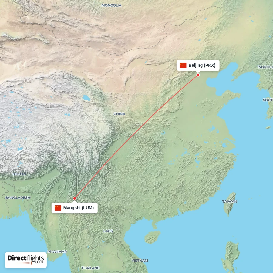 LUM - PKX route map