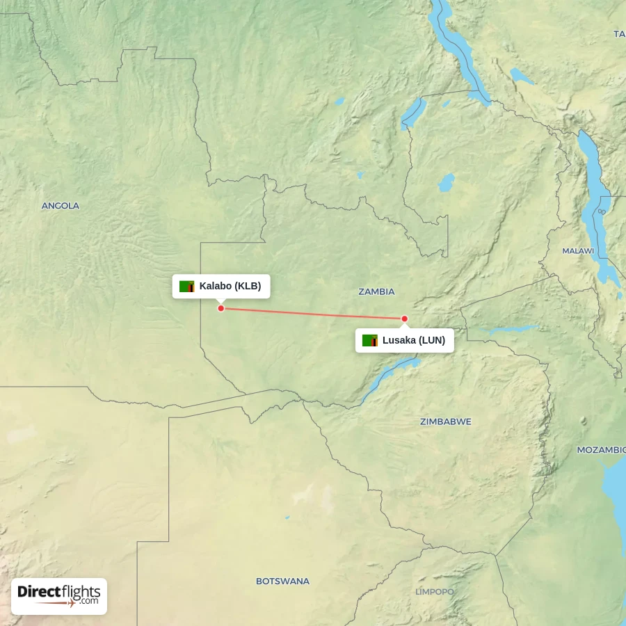 LUN - KLB route map