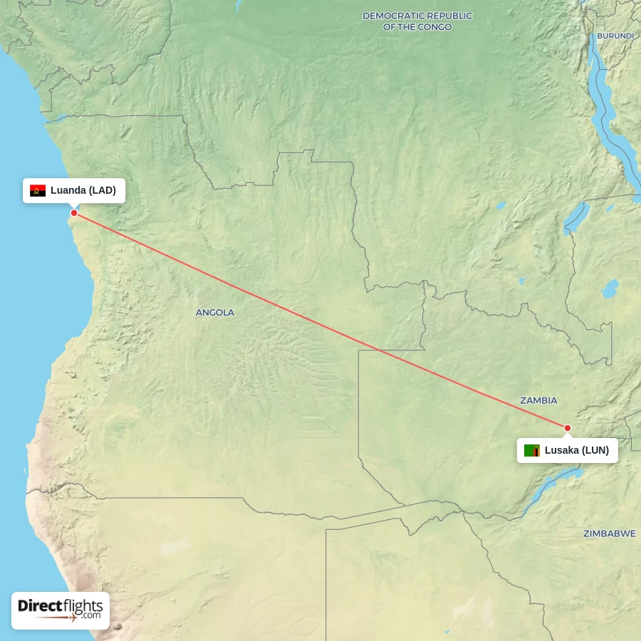 LUN - LAD route map