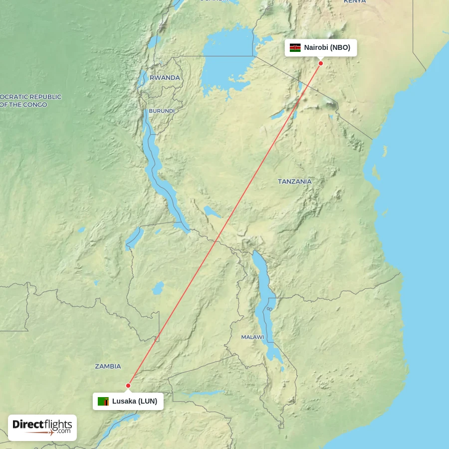 LUN - NBO route map