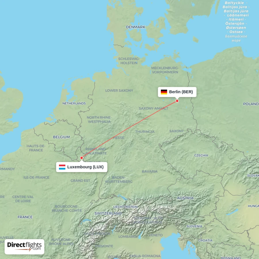 LUX - BER route map