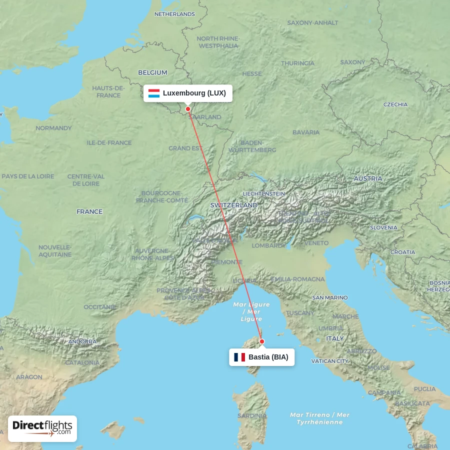 LUX - BIA route map