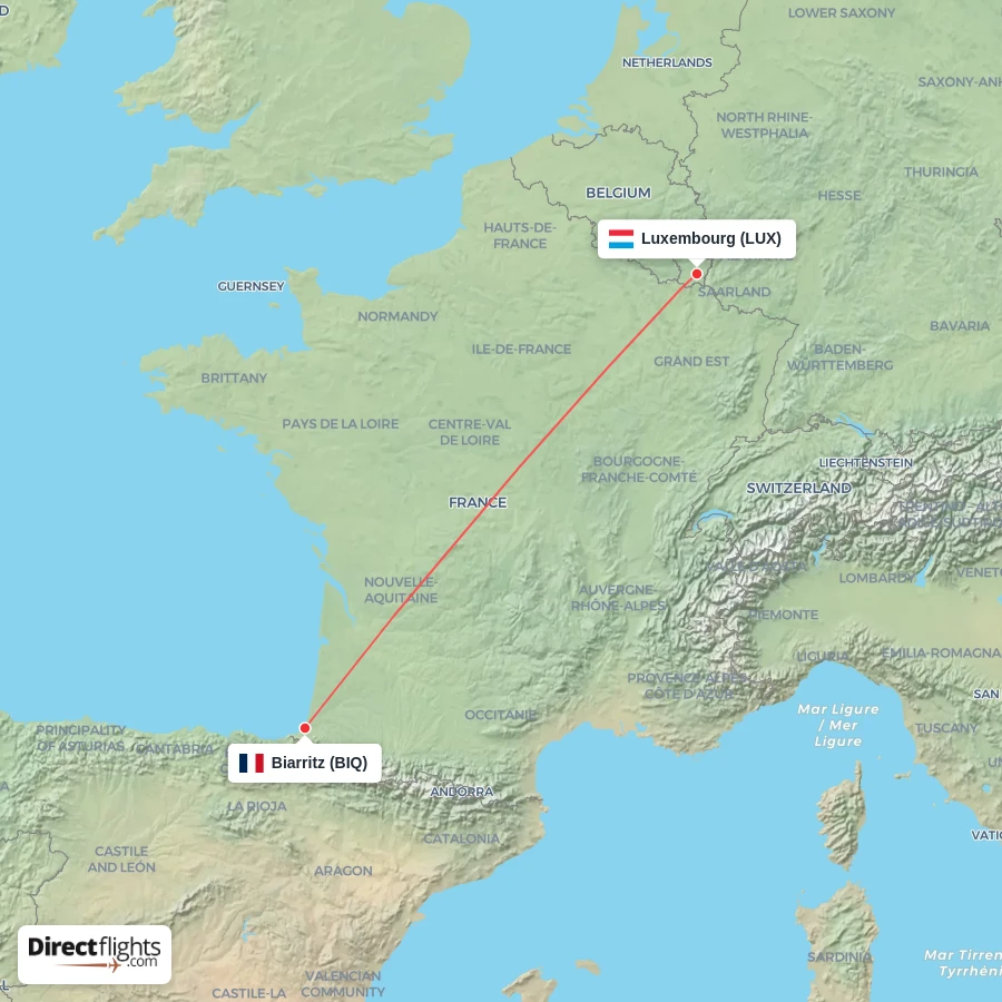 LUX - BIQ route map