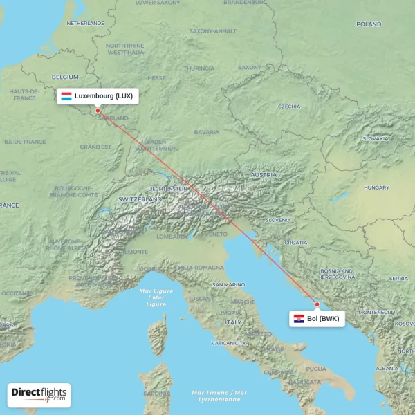 Luxembourg - Bol direct flight map