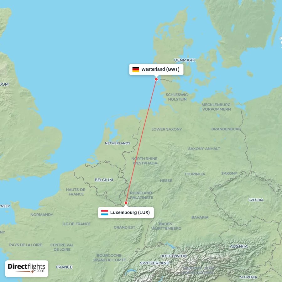 LUX - GWT route map