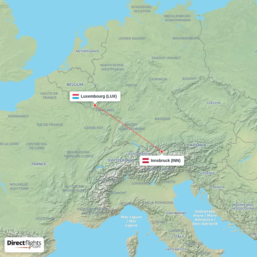LUX - INN route map