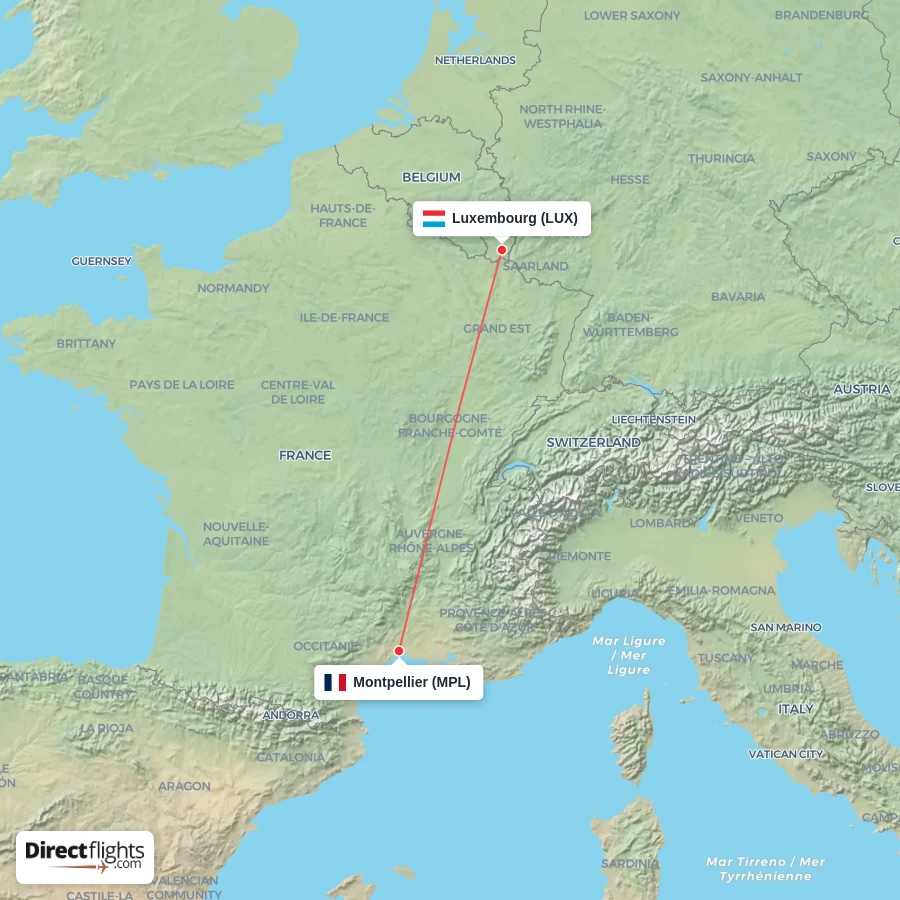 LUX - MPL route map