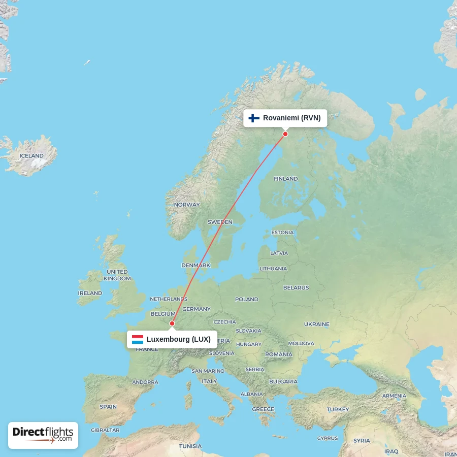 LUX - RVN route map