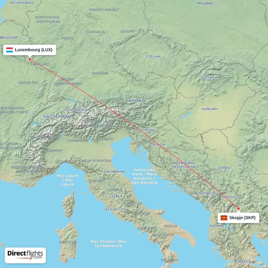 LUX - SKP route map