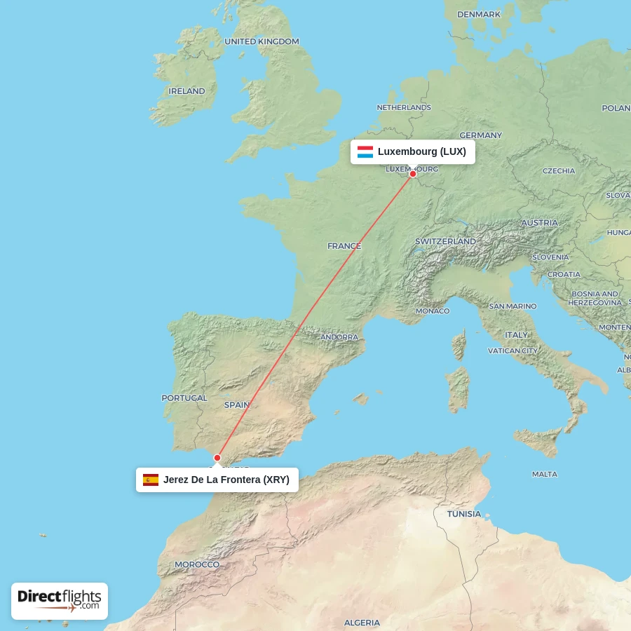 LUX - XRY route map