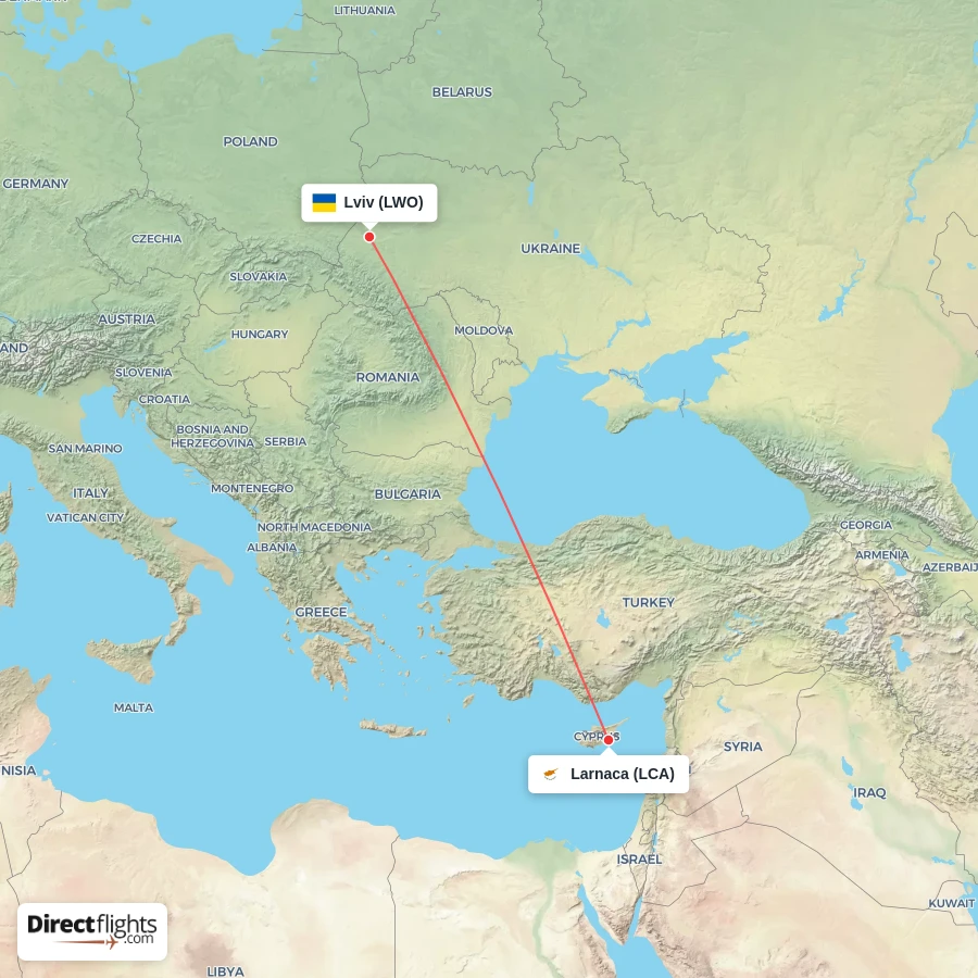 LWO - LCA route map